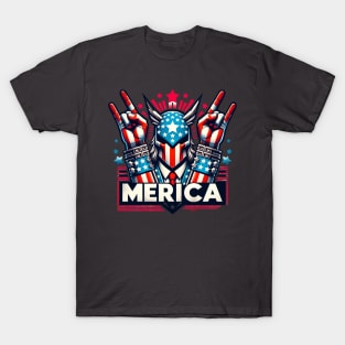 Trump Merica and 3rd World Country Rock Sign for 4th of July T-Shirt